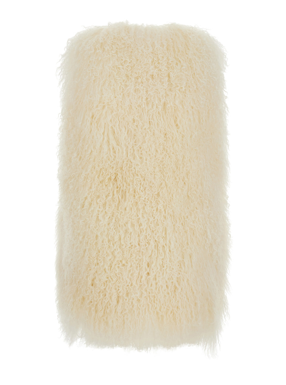Leplain Women Beige Fur Jacket With Sleeveless Design In Fur For Women LEPLAIN