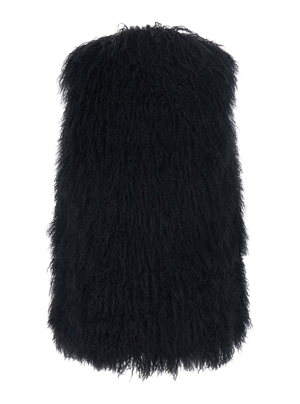 Leplain Women Black Fur Vest With Sleeveless Design In Fur For Women LEPLAIN