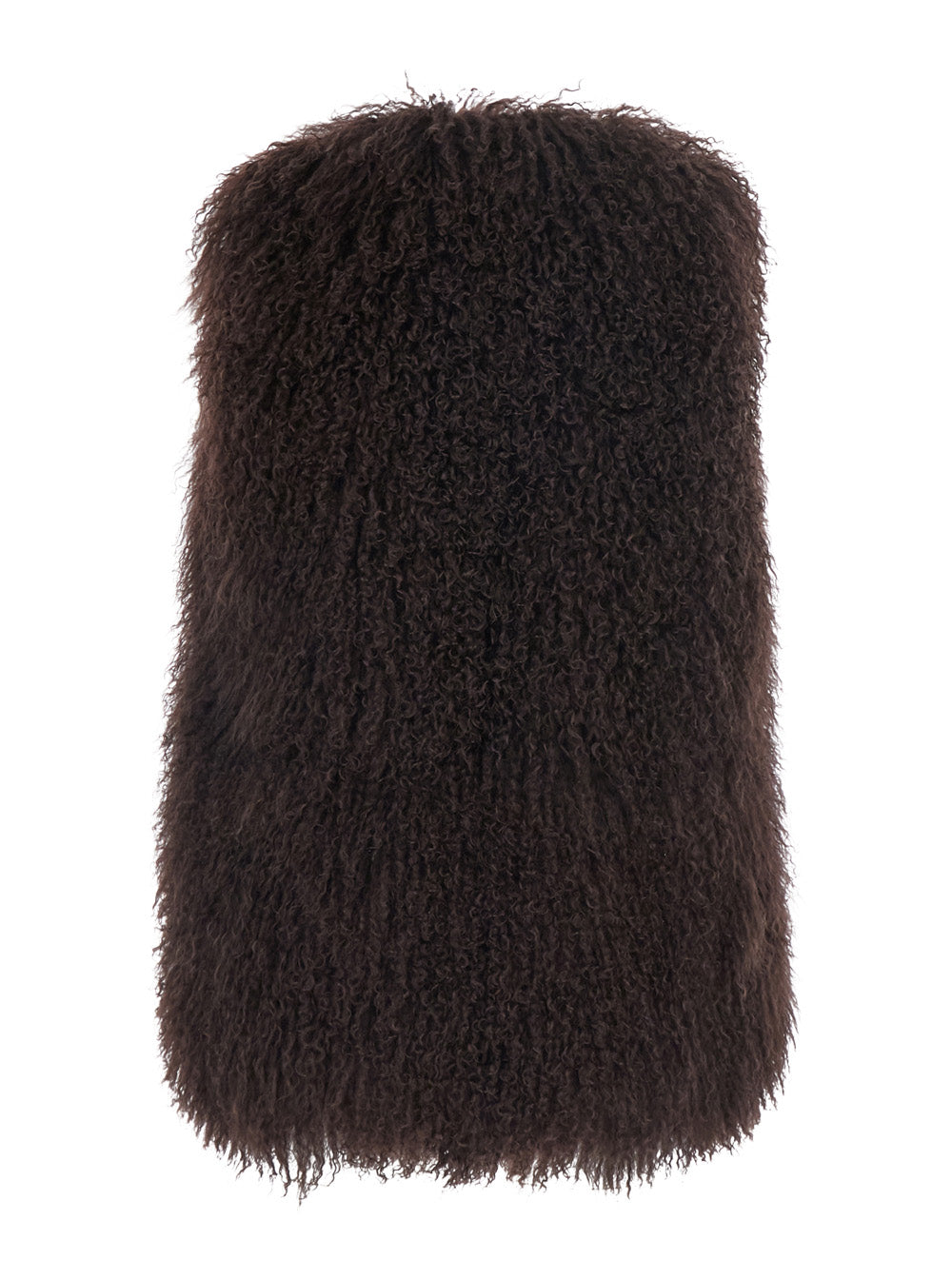 Leplain Women Brown Fur Vest With Sleeveless Design In Fur For Women LEPLAIN