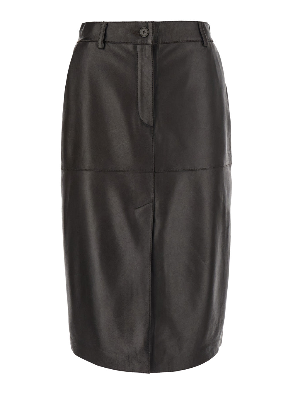 P.A.R.O.S.H. Women Leather Skirt With Chic Details And Brown, Woman P.A.R.O.S.H.