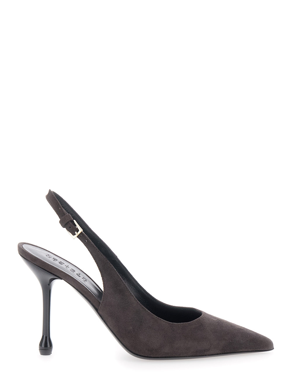 Leplain Women Pointed Toe Heels With Adjustable Strap In Brown Suede For Women LEPLAIN