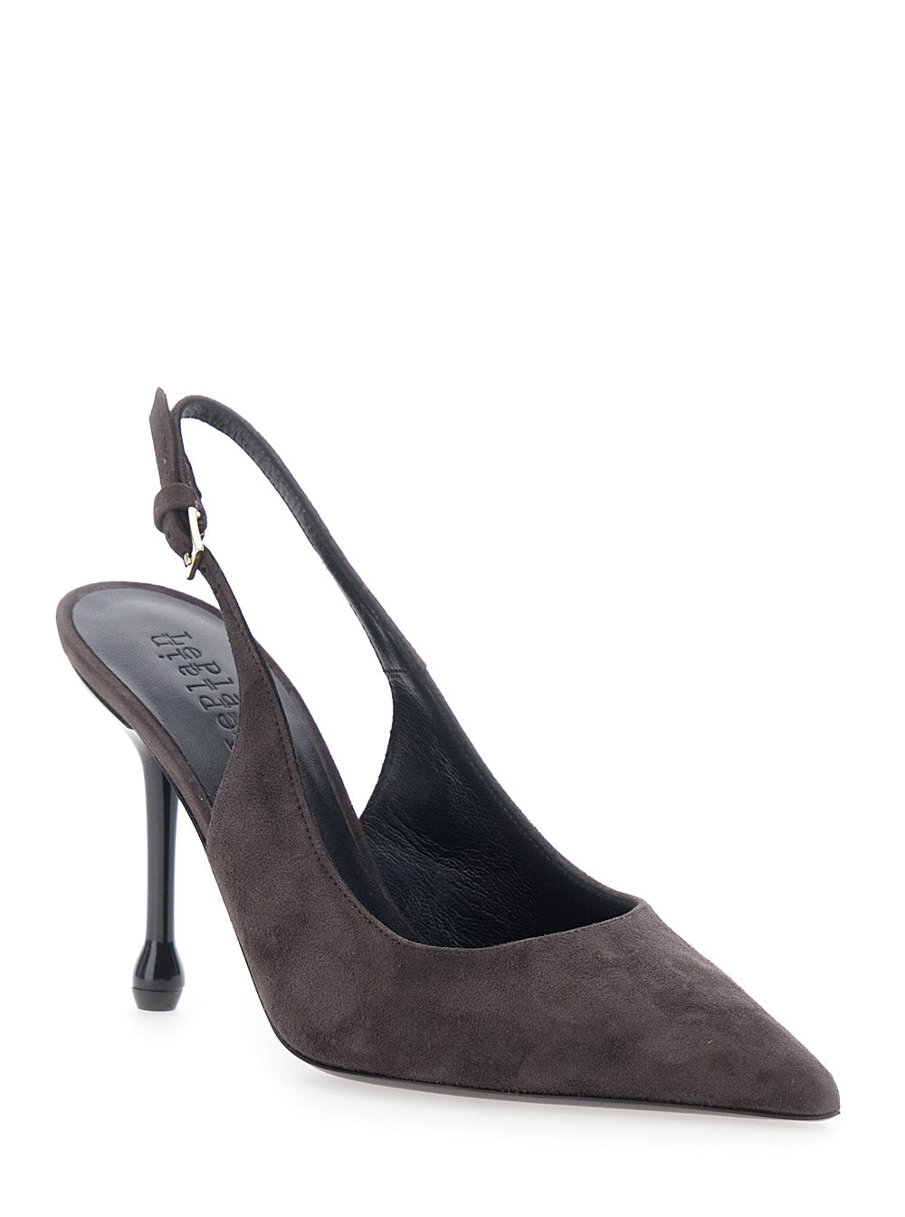 Leplain Women Pointed Toe Heels With Adjustable Strap In Brown Suede For Women LEPLAIN