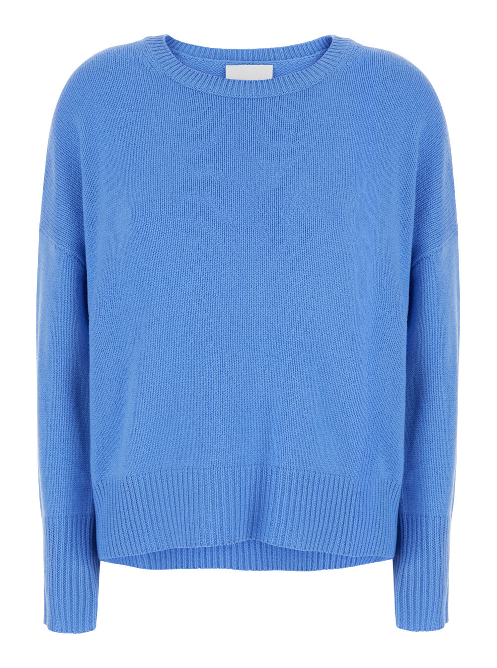 Lisa Yang Women Sweater 'Mila' Light Blue Crew Neck Sweater With Ribbed Finishes In Cashmere For Women LISA YANG
