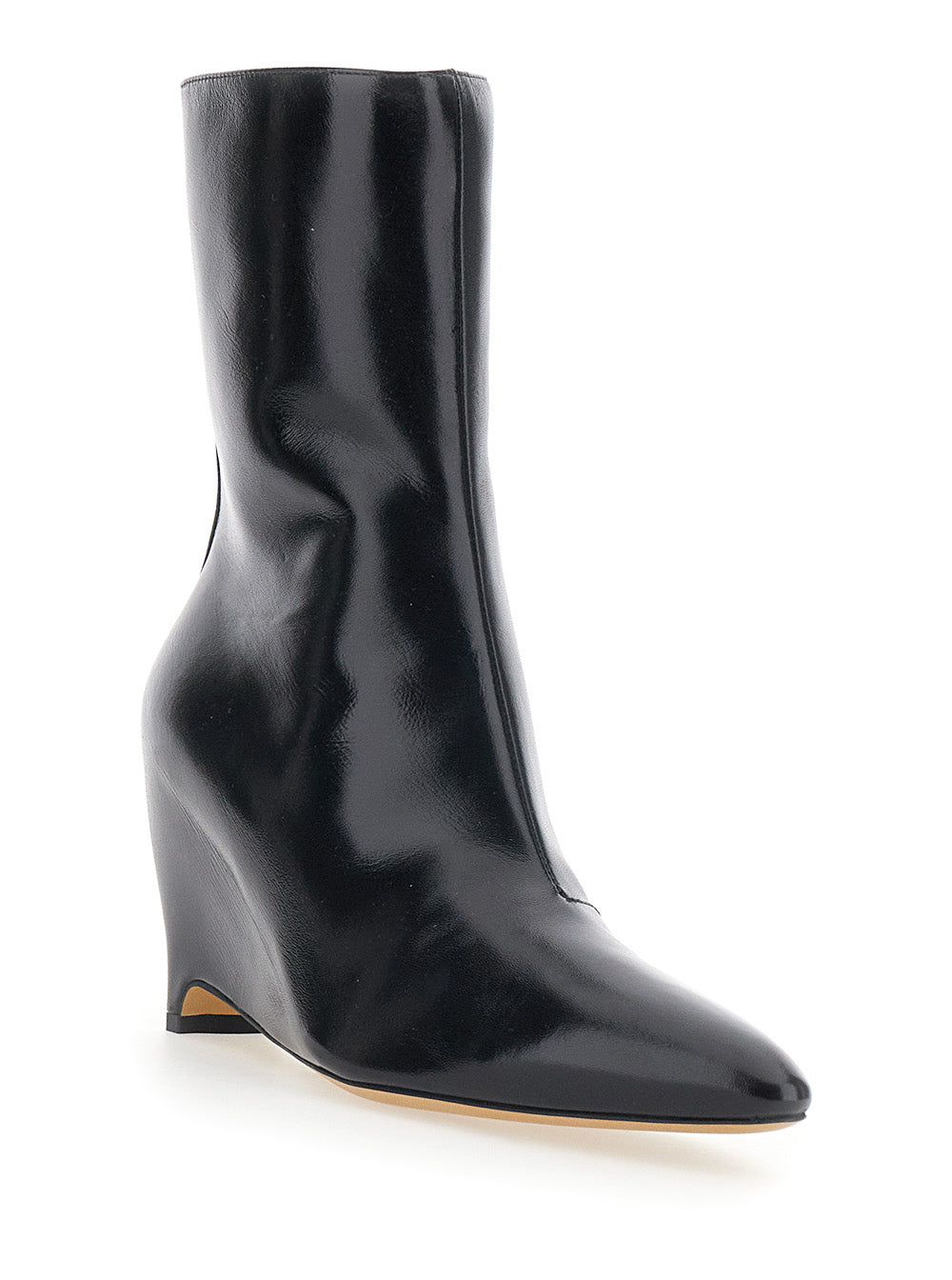 Maison Margiela Women Ankle Boot With Heel And Leather Details, Black, Woman MAISON MARGIELA