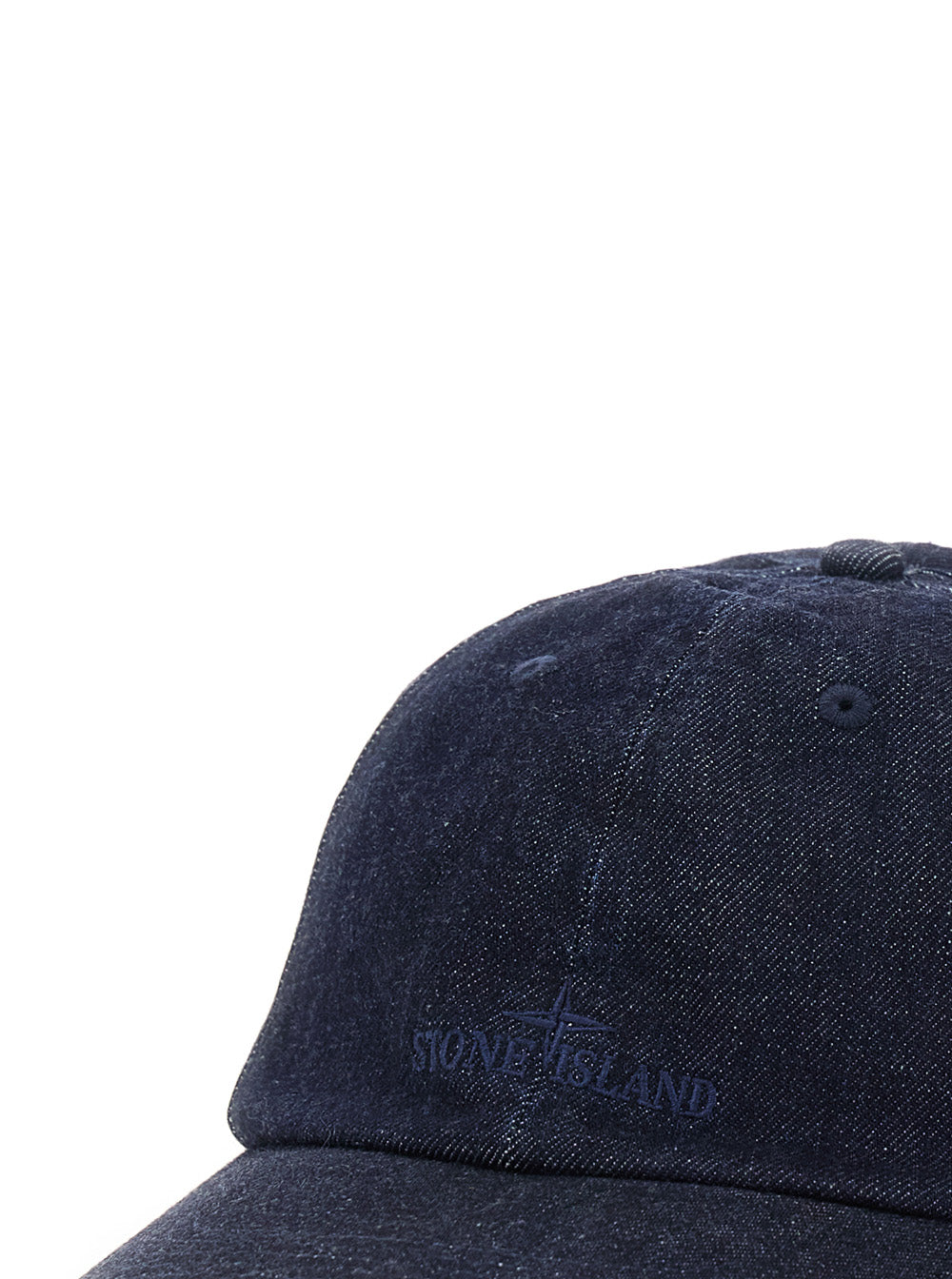 Stone Island Men Denim Baseball Cap With Adjustable Closure And Blue Logo Unisex STONE ISLAND