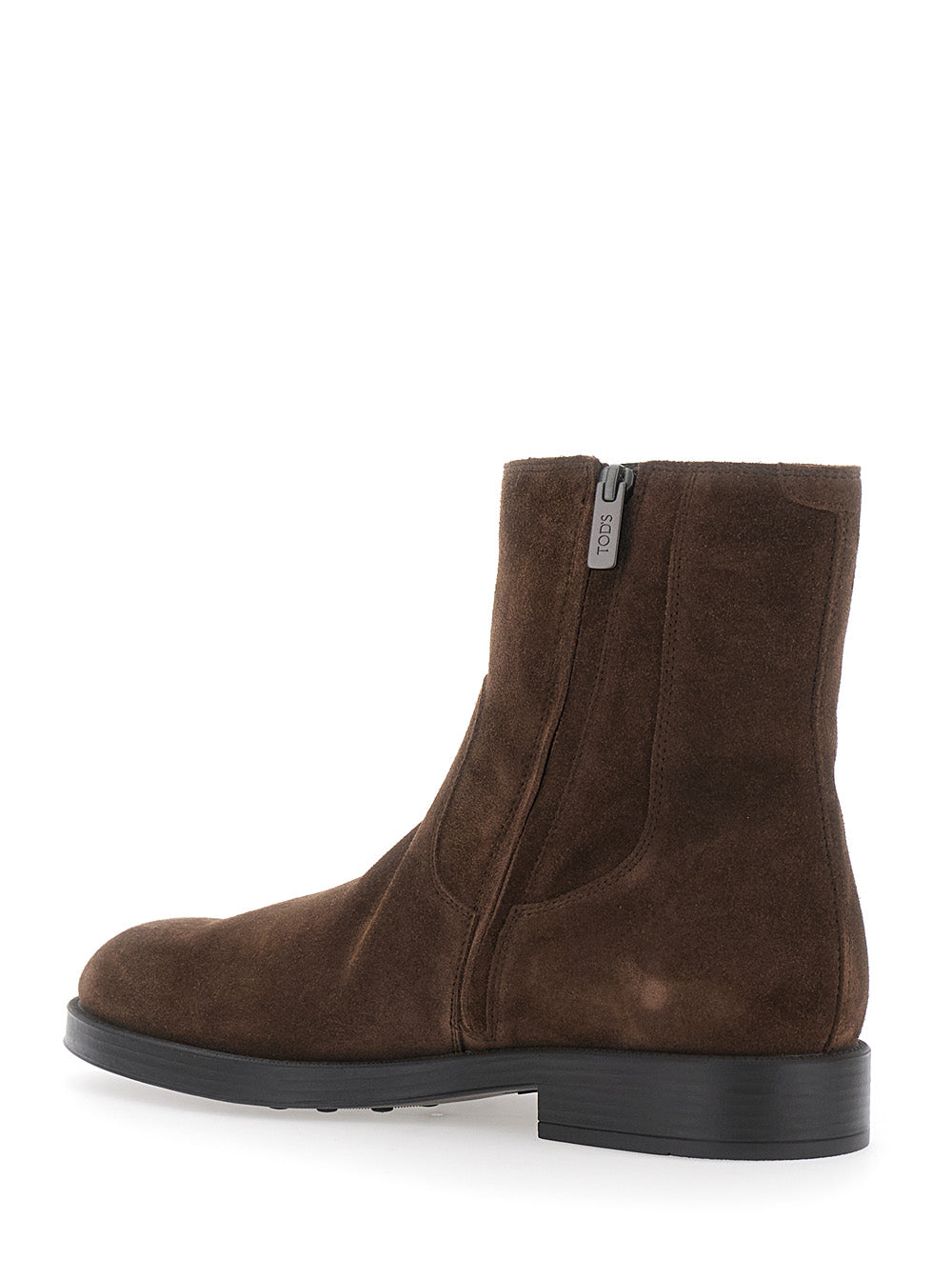 Tod's Men Ankle Boot With Zip In Camel And Brown Rubber Sole For Women TOD'S
