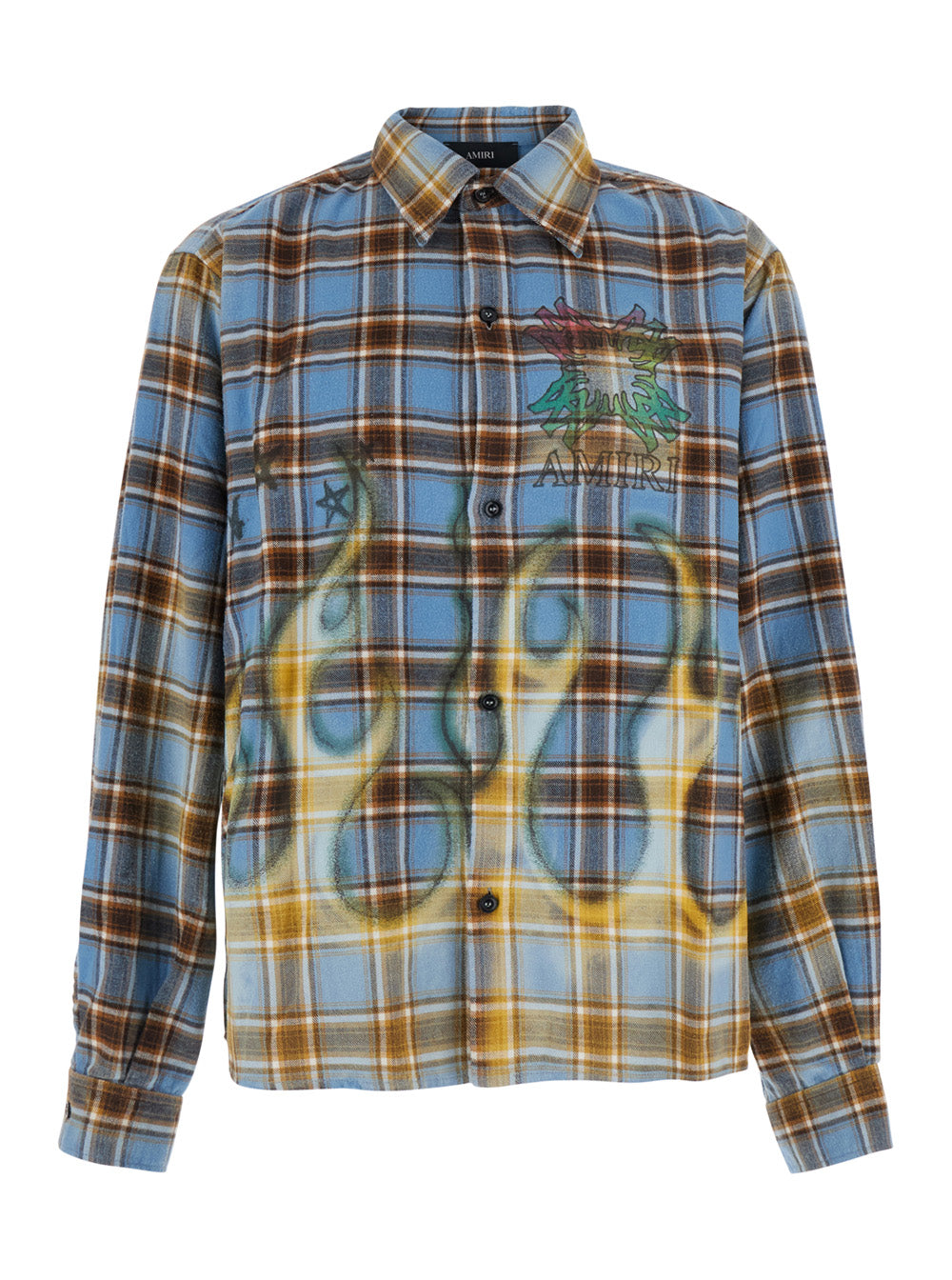 Amiri Men Multicolor Shirt With All-Over Stripe Motif And Logo On The Front And Back In Cotton For Men AMIRI