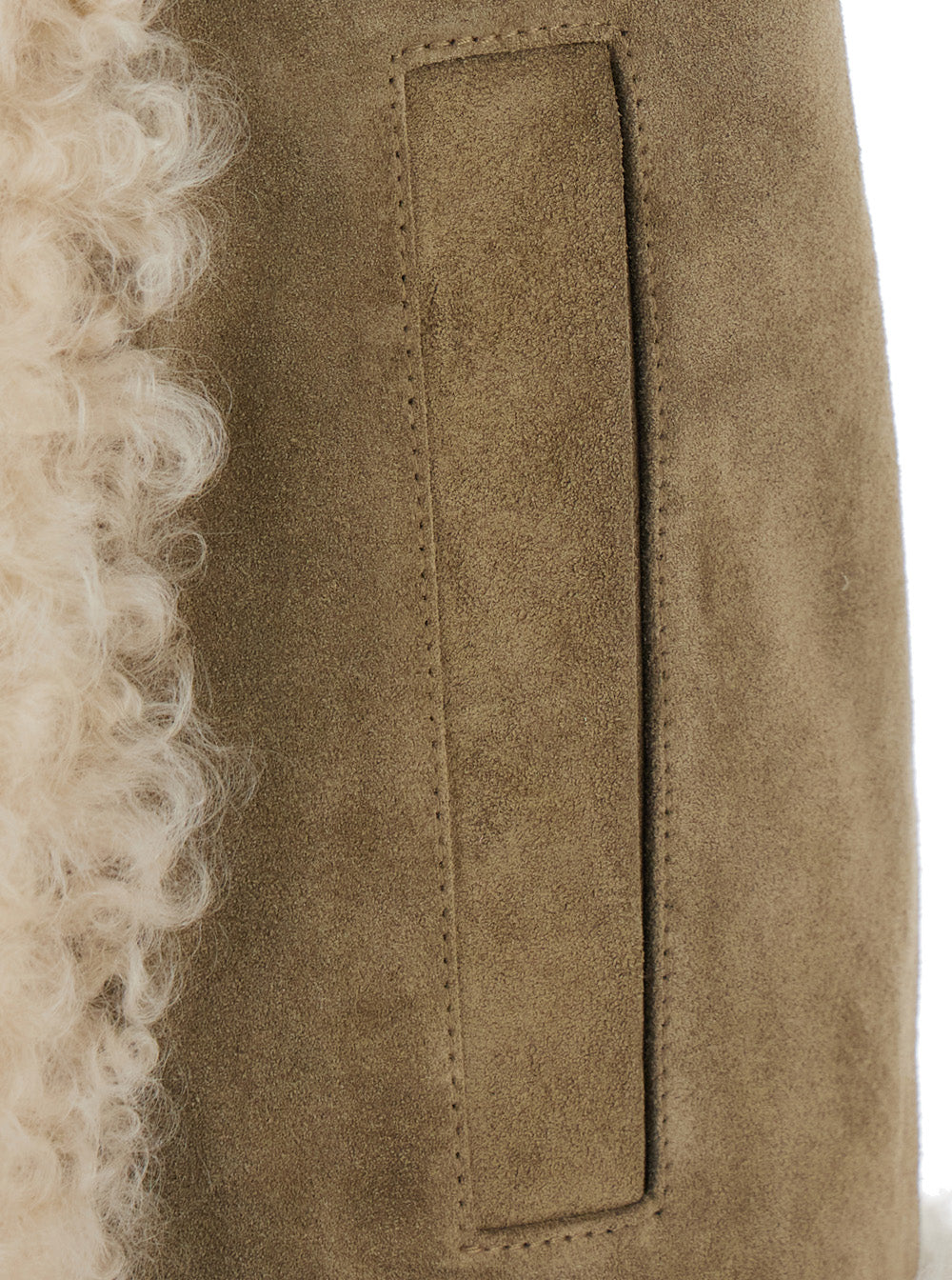 Etro Women Beige Shearling Coat With Maxi Embroidery On The Back In Fur For Women ETRO