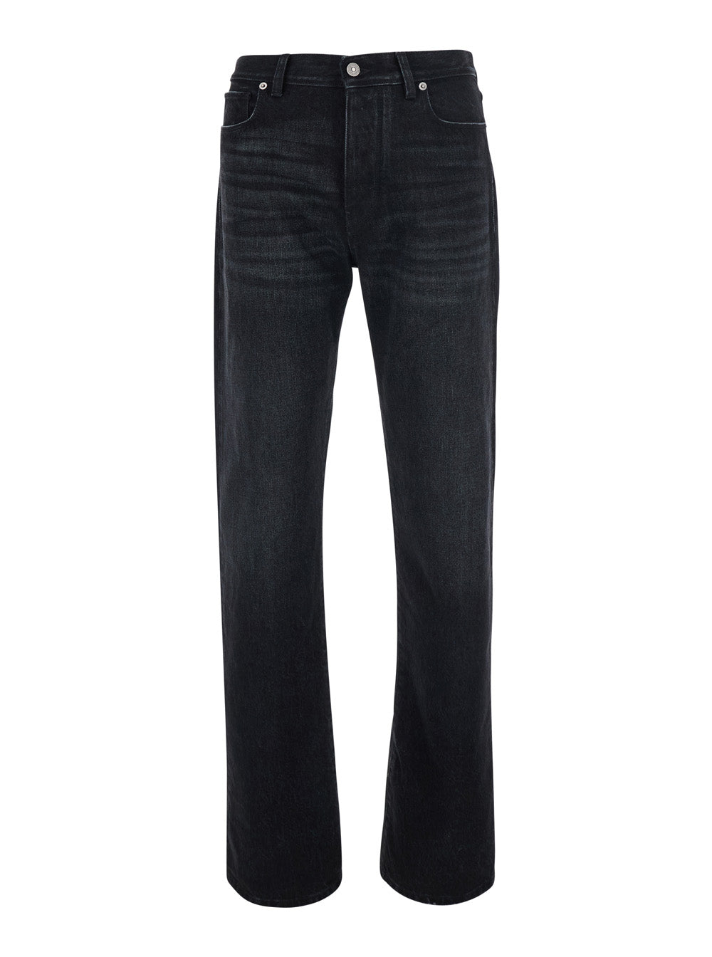 Fendi Men Black Slim Jeans With Logo Patch On The Back In Denim For Men FENDI