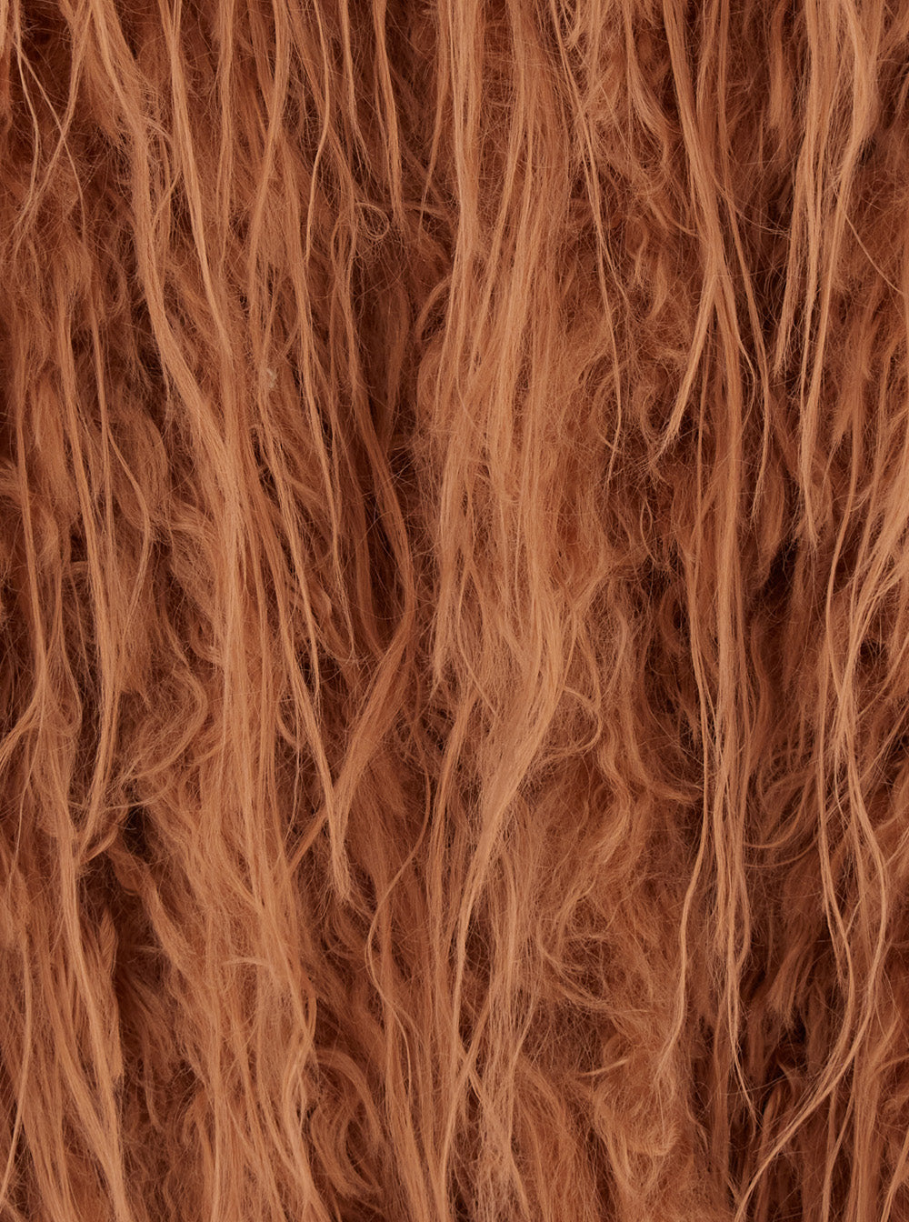 Forte_Forte Women Brown Crew Neck Shearling Jacket With Front Hidden Closure In Ecofur For Women FORTE FORTE