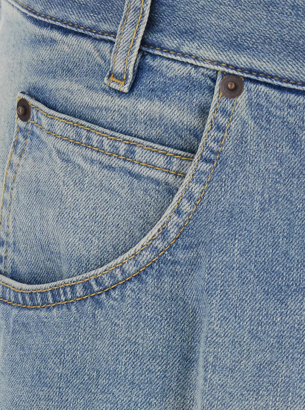 Maison Margiela Women Blue Midi Skirt With Single Front Slit And Faded Design In Denim For Women MAISON MARGIELA