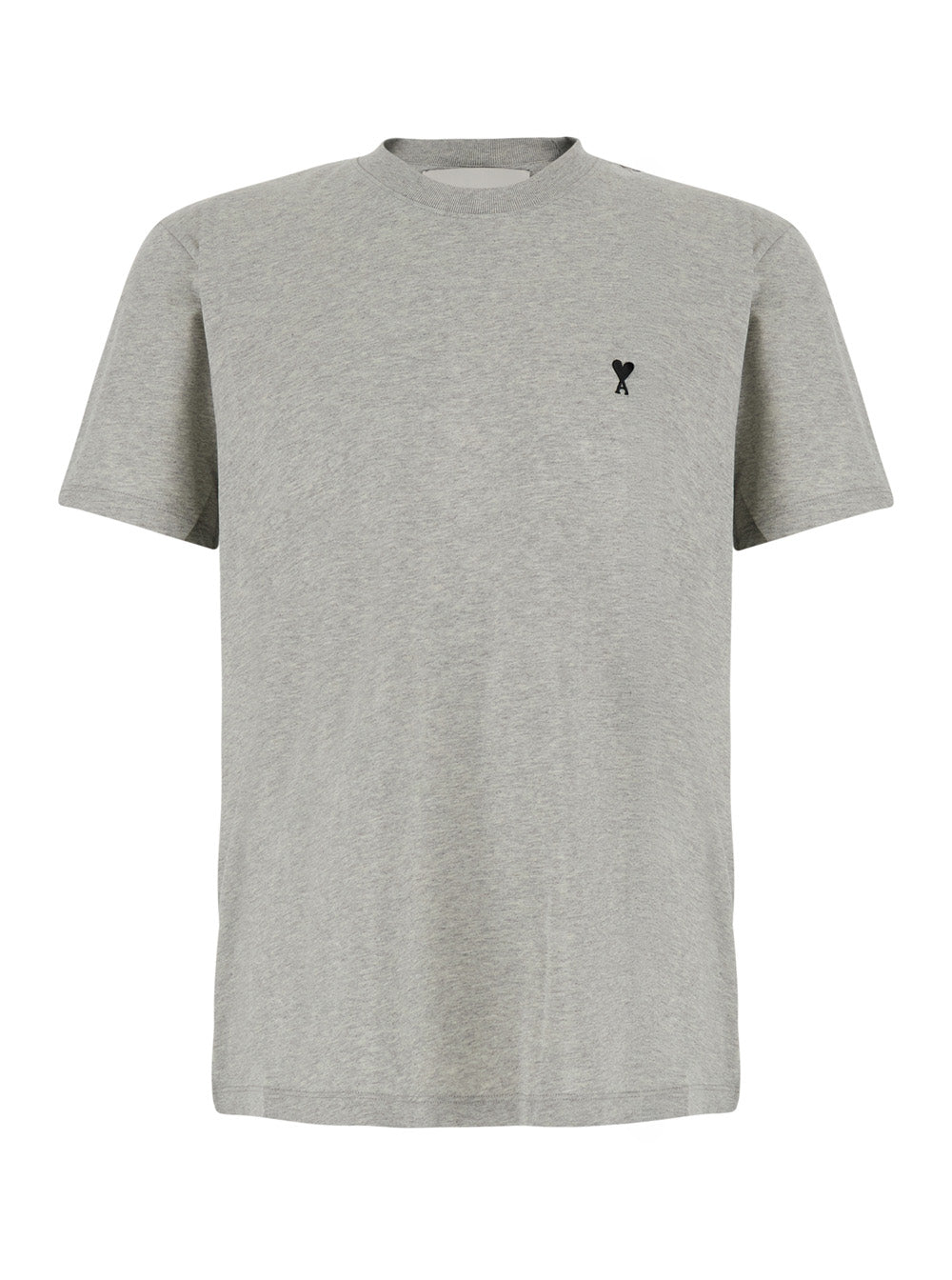 Ami Paris Men Gray Crew Neck T-Shirt With Adc Embroidery On The Front In Cotton For Men AMI PARIS
