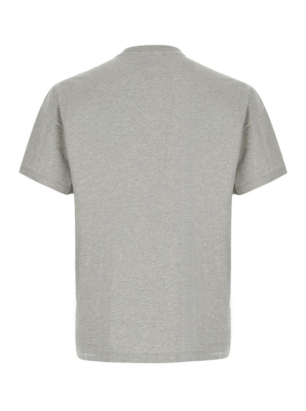 Ami Paris Men Gray Crew Neck T-Shirt With Adc Embroidery On The Front In Cotton For Men AMI PARIS