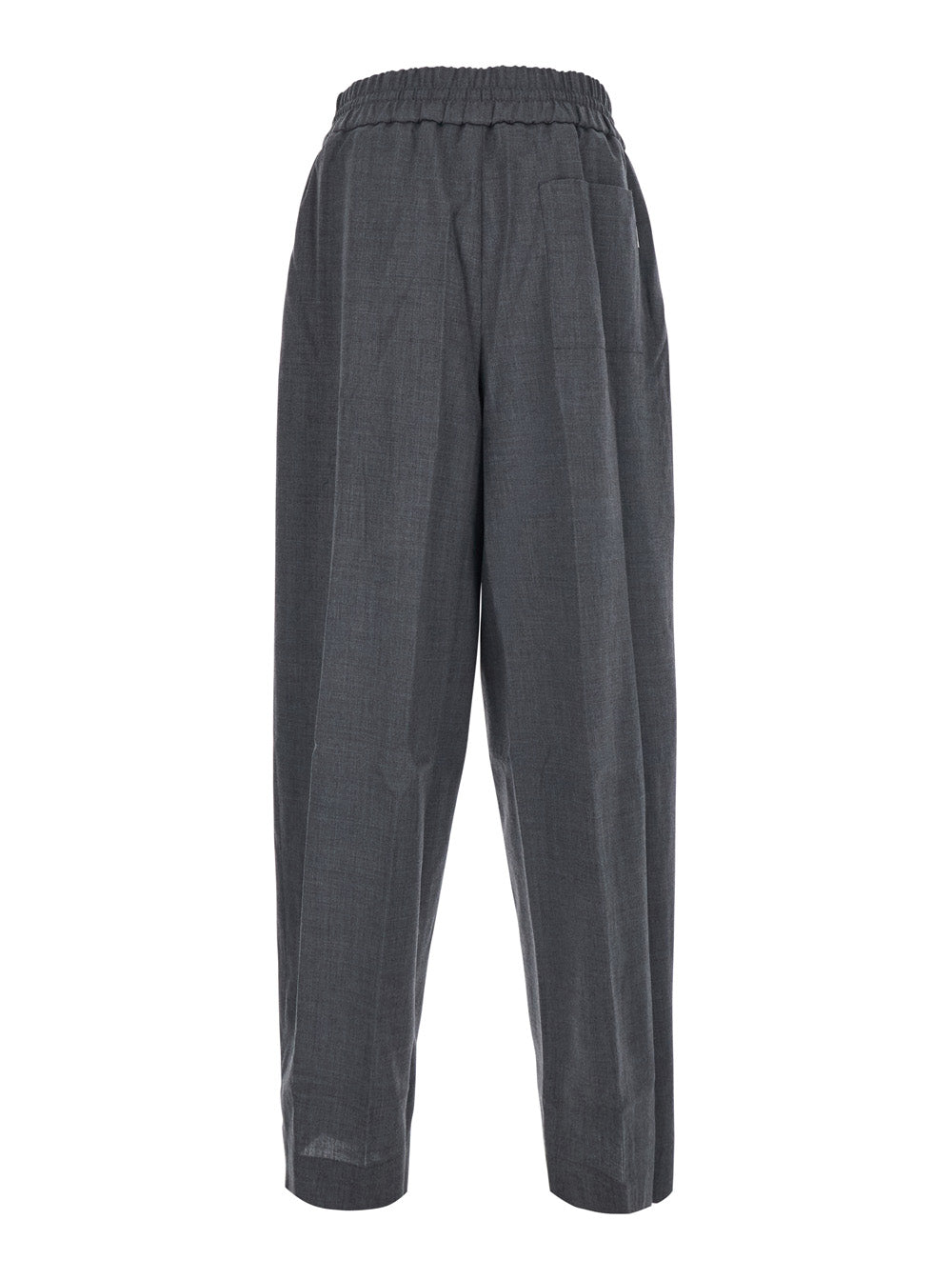 Ami Paris Men Gray Pants With Elasticized Drawstring Waist In Wool For Men AMI PARIS