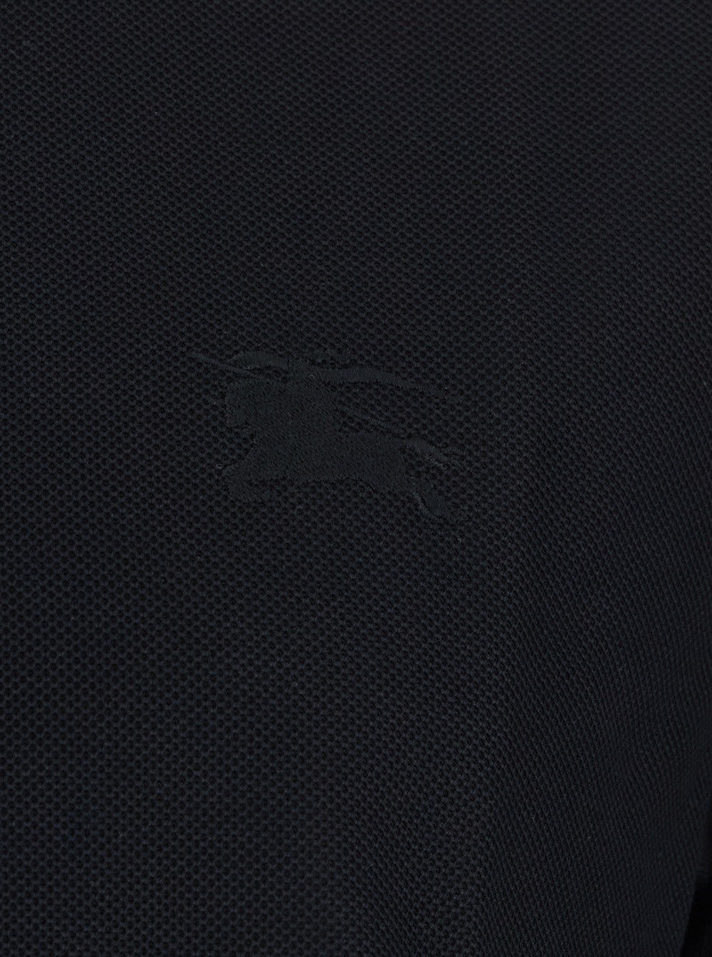 Burberry Men 'Eddie' Black Polo Shirt With Classic Collar And Ekd Embroidery On The Front In Cotton For Men BURBERRY