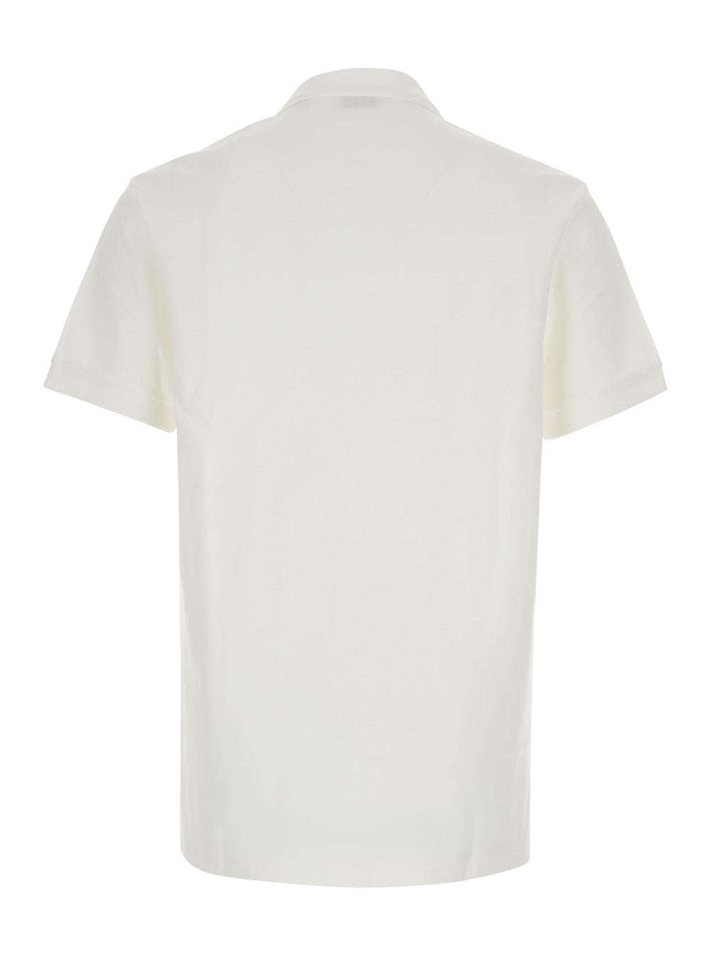 Burberry Men 'Eddie' White Polo Shirt With Classic Collar And Ekd Embroidery On The Front In Cotton For Men BURBERRY