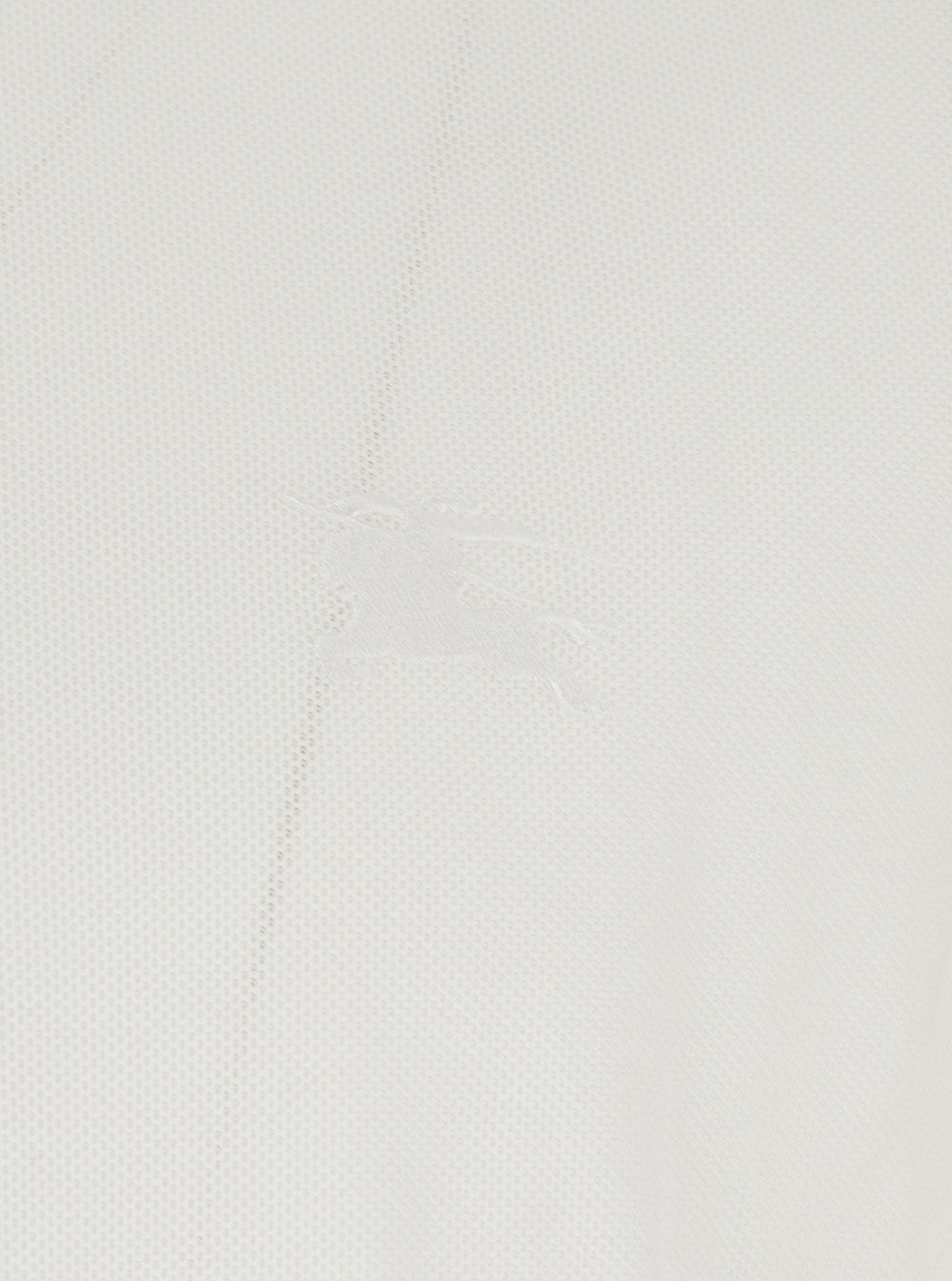 Burberry Men 'Eddie' White Polo Shirt With Classic Collar And Ekd Embroidery On The Front In Cotton For Men BURBERRY