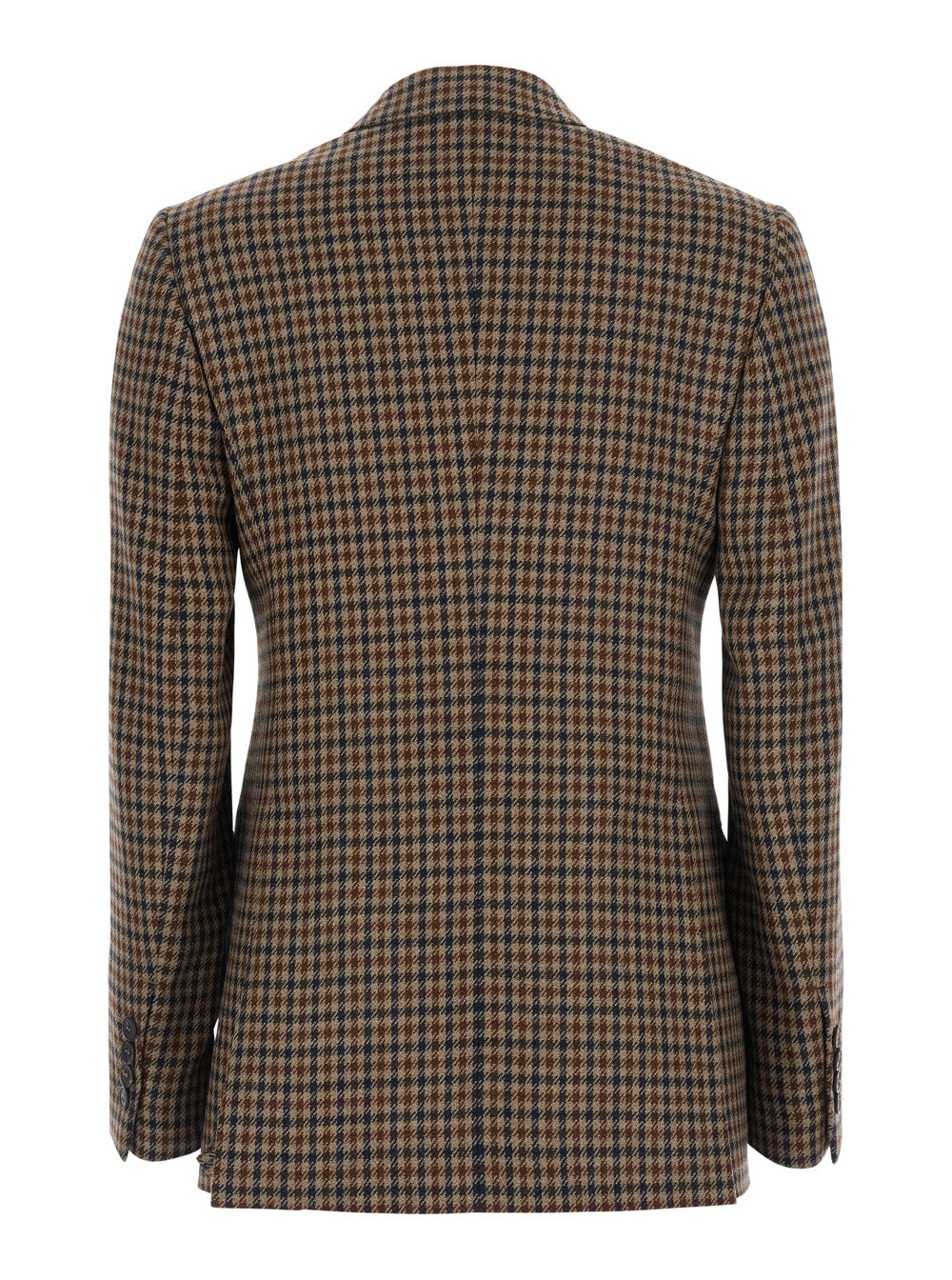 Max Mara Women 'Deserto' Brown Double-Breasted Jacket With Peak Revers And Check Motif In Wool For Women MAX MARA
