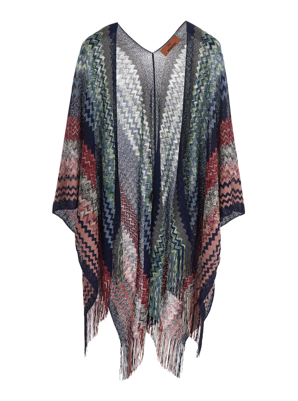 Missoni Women Cape With Multicolored Motif And Tech Fabric, Multicolored, Women MISSONI