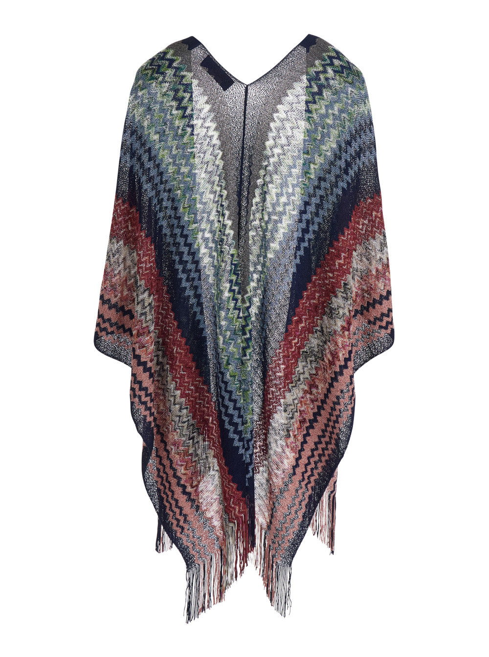 Missoni Women Cape With Multicolored Motif And Tech Fabric, Multicolored, Women MISSONI