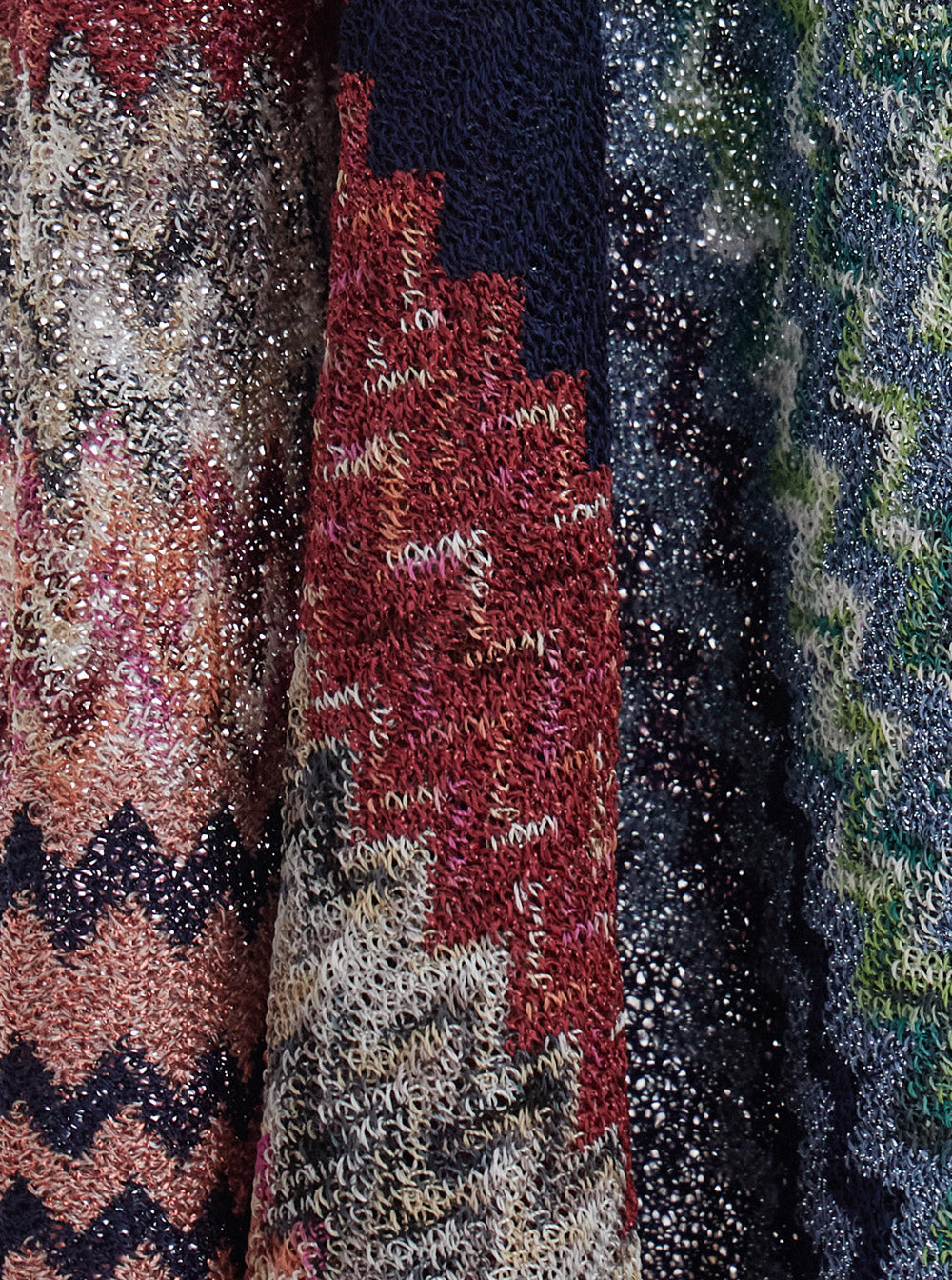 Missoni Women Cape With Multicolored Motif And Tech Fabric, Multicolored, Women MISSONI