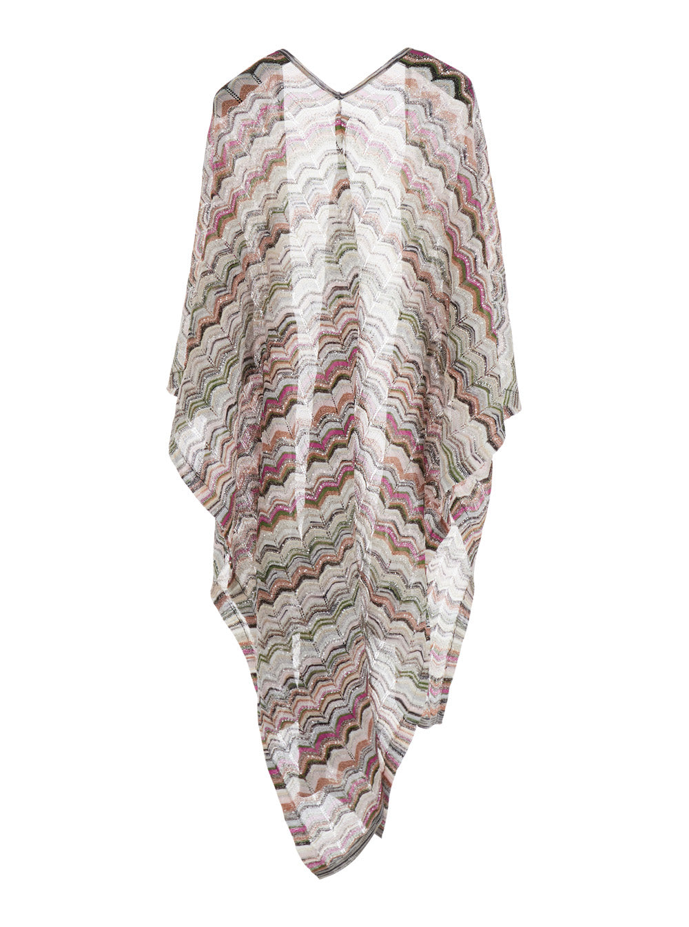 Missoni Women Multicolor Long Poncho With Zig Zag Motif In Fabric For Women MISSONI
