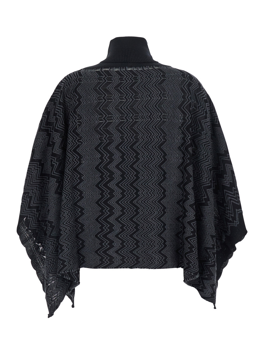 Missoni Women Poncho With High Collar And Poncho Sleeves In Black Tech Fabric For Women MISSONI