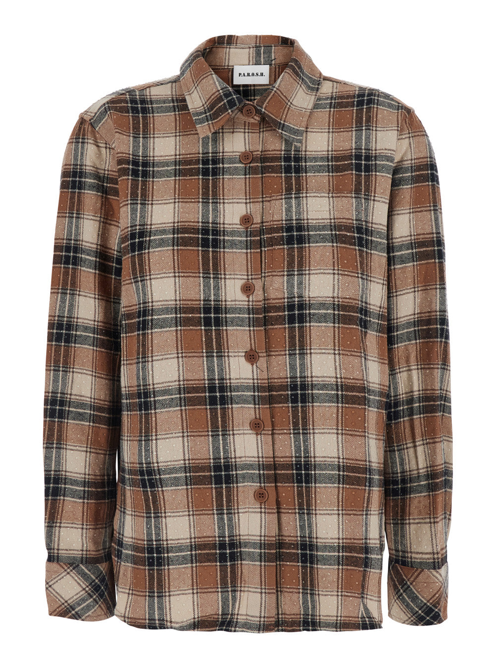 P.A.R.O.S.H. Women Cowboy Shirt With Collar And Long Sleeves In Beige Cotton For Women P.A.R.O.S.H.