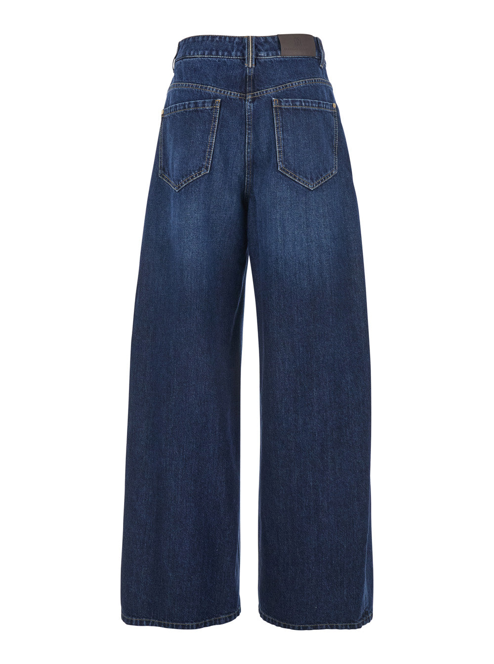 Brunello Cucinelli Women Blue Jeans With Five Pocket Design And Logo Patch On The Back In Denim For Women BRUNELLO CUCINELLI