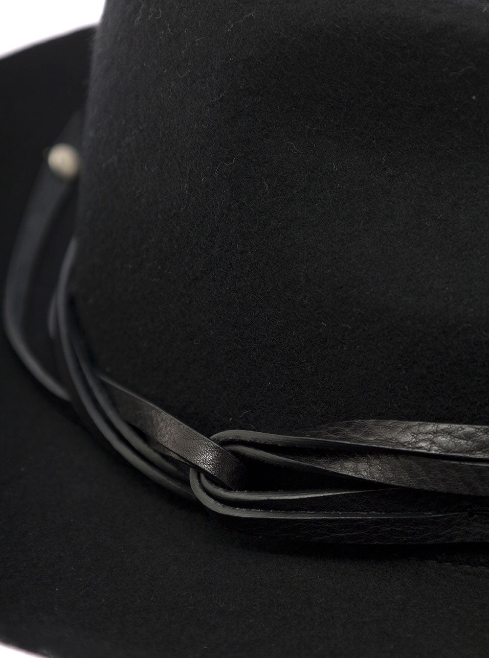 Golden Goose Women Black Wool Felt Fedora Hat With Black Leather Straps For Men GOLDEN GOOSE