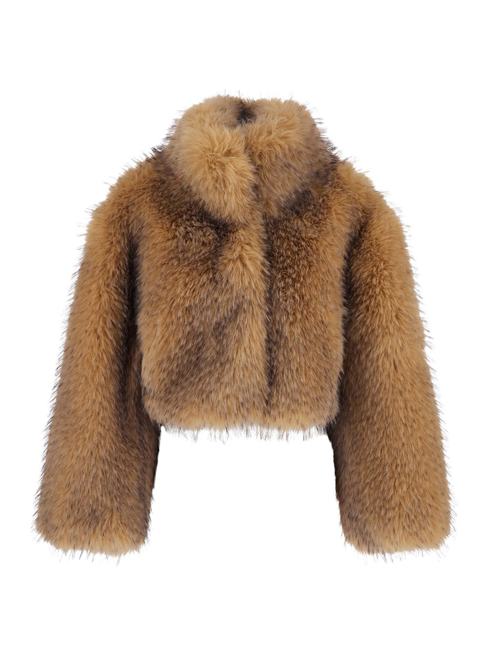 Rotate Women Brown Jacket In With Round Collar And Long Sleeves In Synthetic Fur Women ROTATE