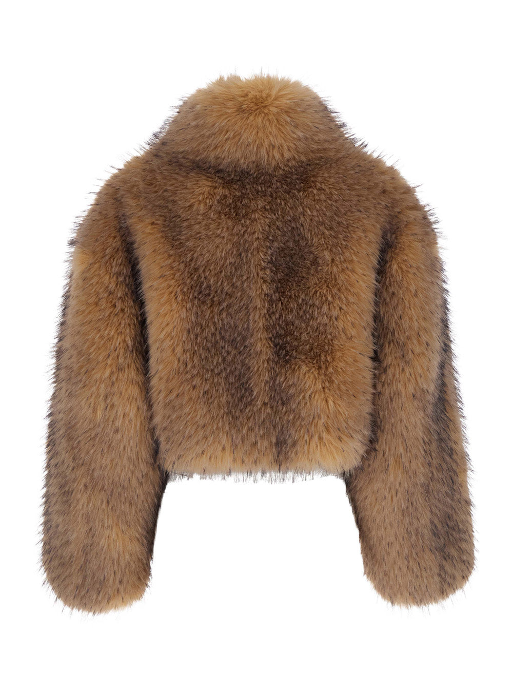 Rotate Women Brown Jacket In With Round Collar And Long Sleeves In Synthetic Fur Women ROTATE