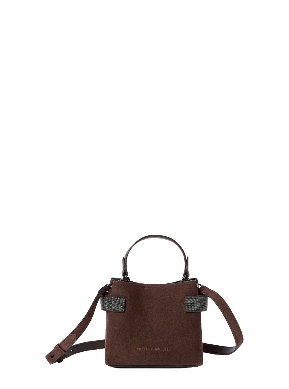 Brunello Cucinelli Women Brown Shoulder Bag With Adjustable And Removable Strap In Suede For Women BRUNELLO CUCINELLI