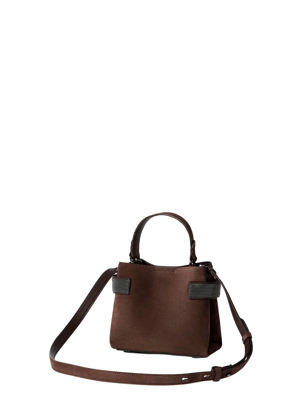 Brunello Cucinelli Women Brown Shoulder Bag With Adjustable And Removable Strap In Suede For Women BRUNELLO CUCINELLI
