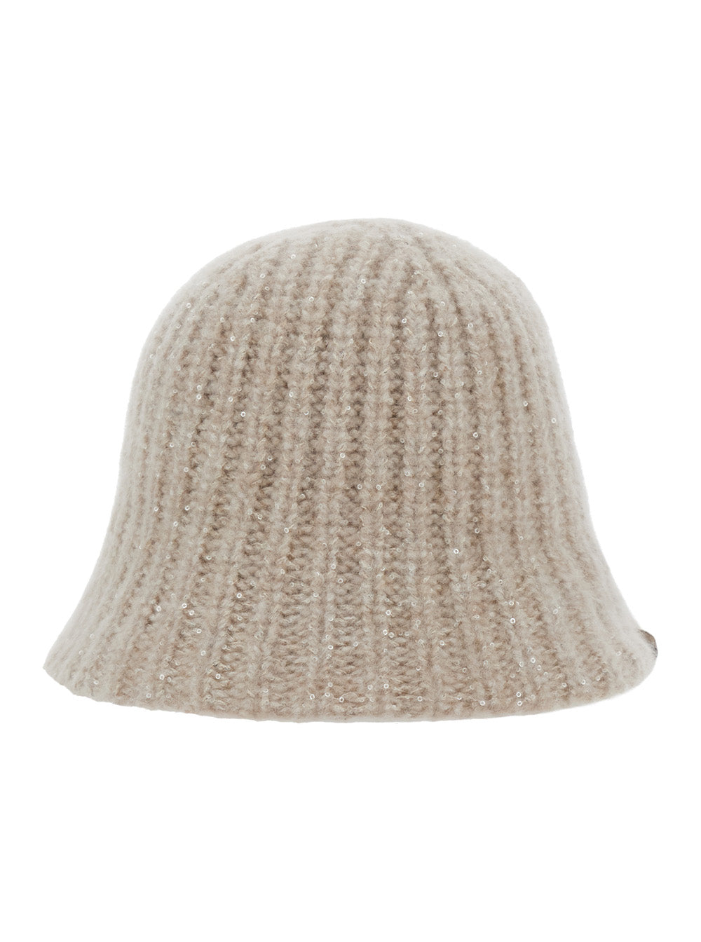 Brunello Cucinelli Women Beige Hat With Knitted Design And Diamond Yarn In Cashmere Blend Women BRUNELLO CUCINELLI