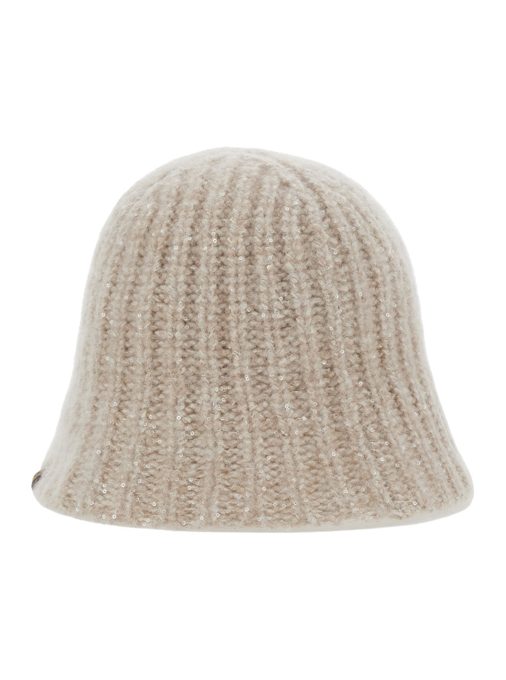 Brunello Cucinelli Women Beige Hat With Knitted Design And Diamond Yarn In Cashmere Blend Women BRUNELLO CUCINELLI