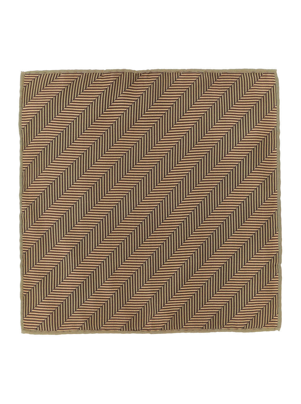 Brunello Cucinelli Men Beige Pocket Square With Chevron Motif And Geometric Print In Silk For Men BRUNELLO CUCINELLI