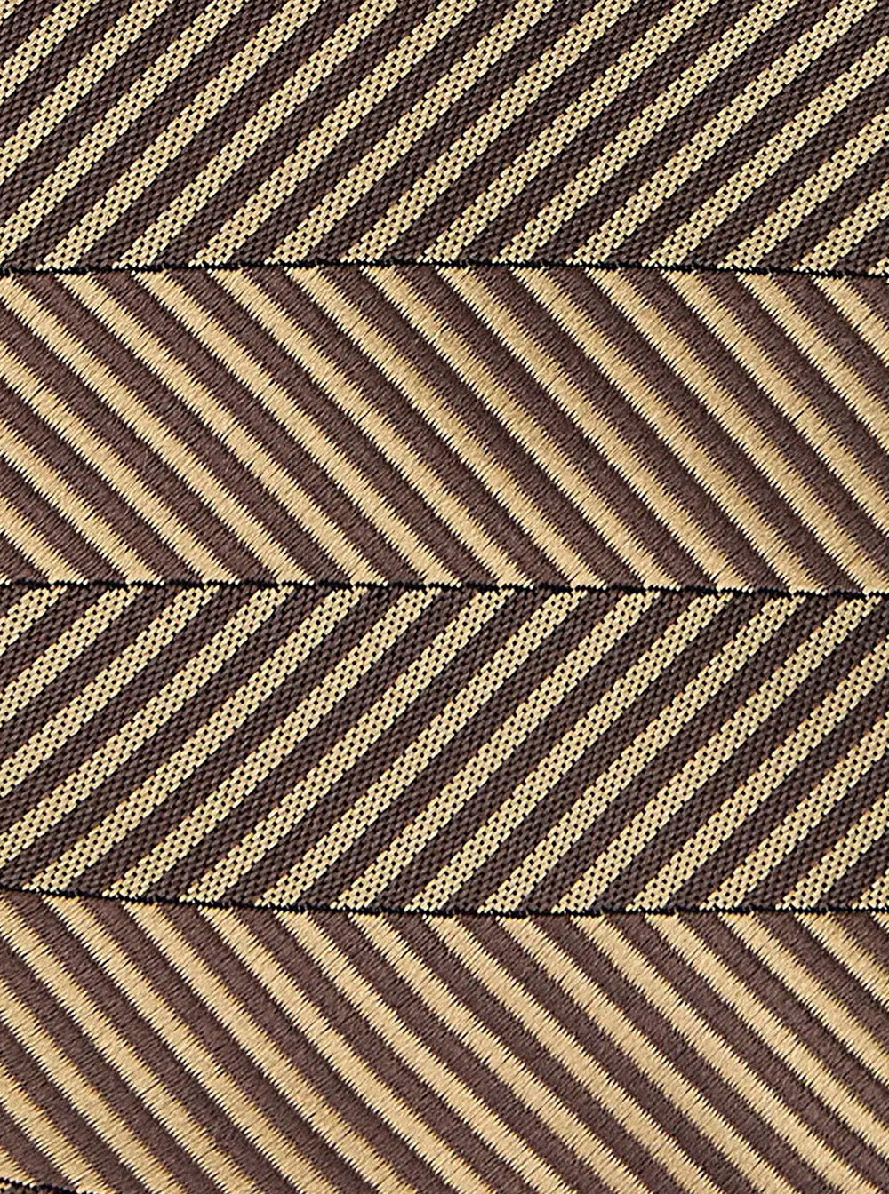 Brunello Cucinelli Men Beige Pocket Square With Chevron Motif And Geometric Print In Silk For Men BRUNELLO CUCINELLI