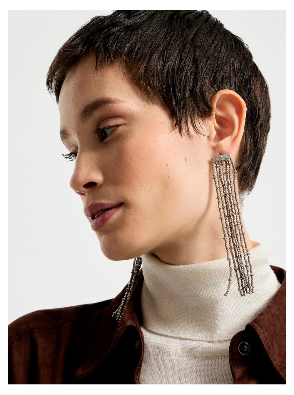 Brunello Cucinelli Women Metallic Layered Design Drop Earrings In Metal For Women BRUNELLO CUCINELLI