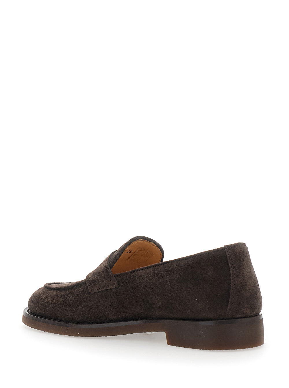 Brunello Cucinelli Men Brown Loafers With Tone-On-Tone Stitching In Suede For Men BRUNELLO CUCINELLI