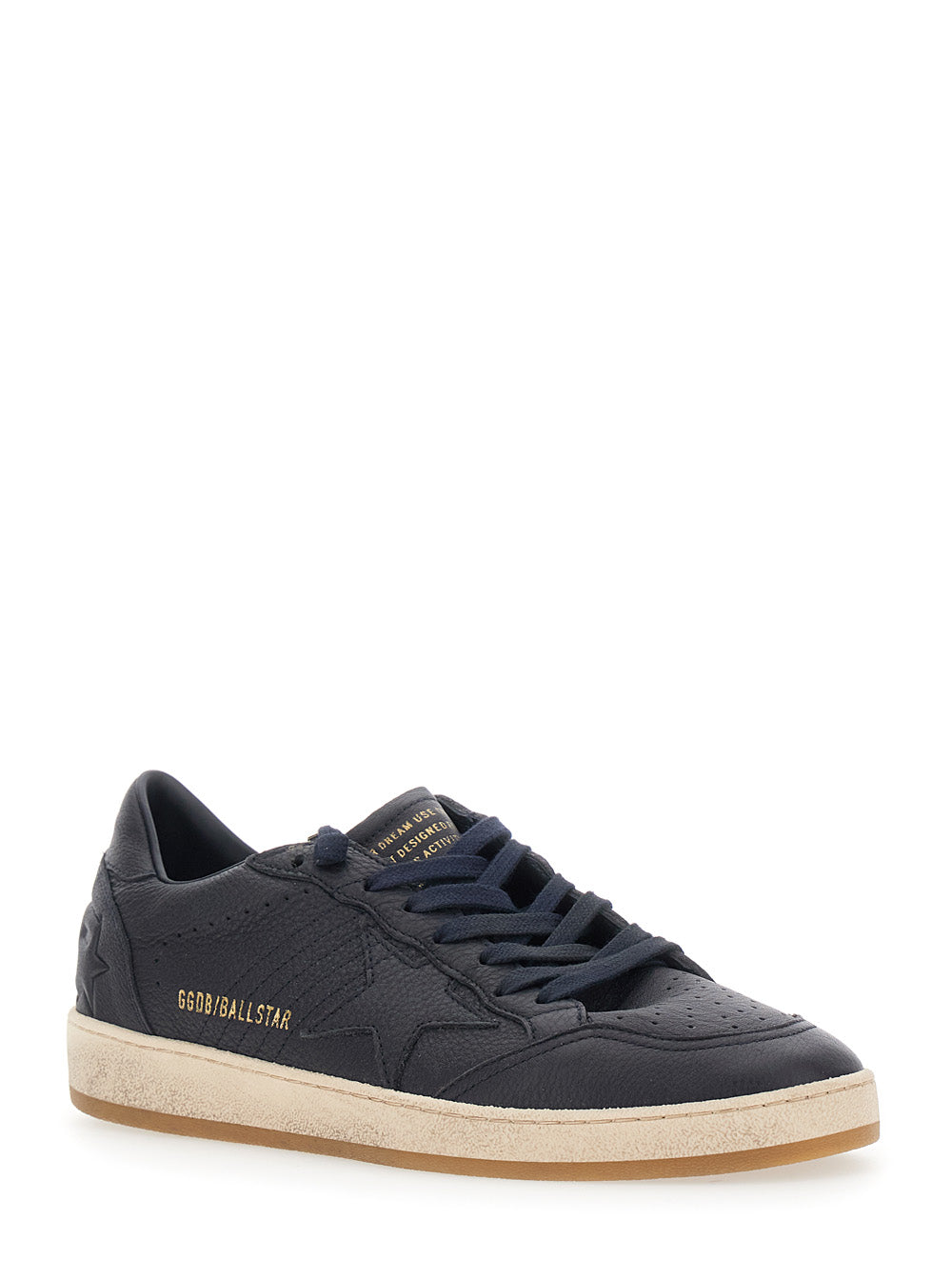 Golden Goose Men 'Ballstar' Blue Low Top Sneakers With Star Patch On The Side In Leather For Men GOLDEN GOOSE