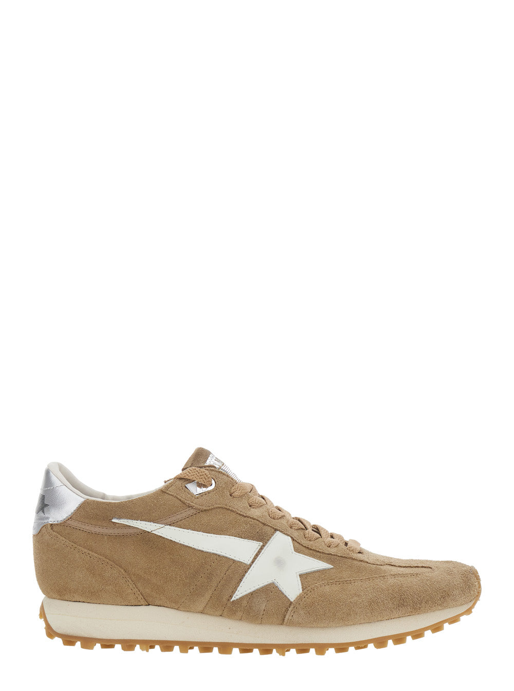 Golden Goose Men Sneakers Runnig Maratone With Leather, Beige And Unisex GOLDEN GOOSE