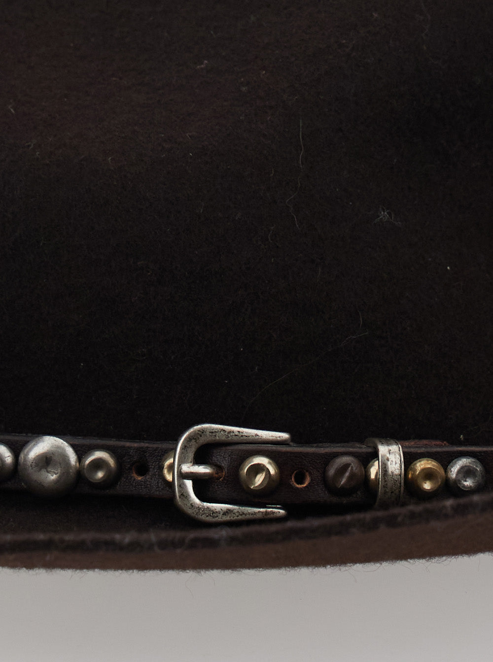 Golden Goose Women Fedora Hat With Studded Leather Band And Brown Felt Unisex GOLDEN GOOSE