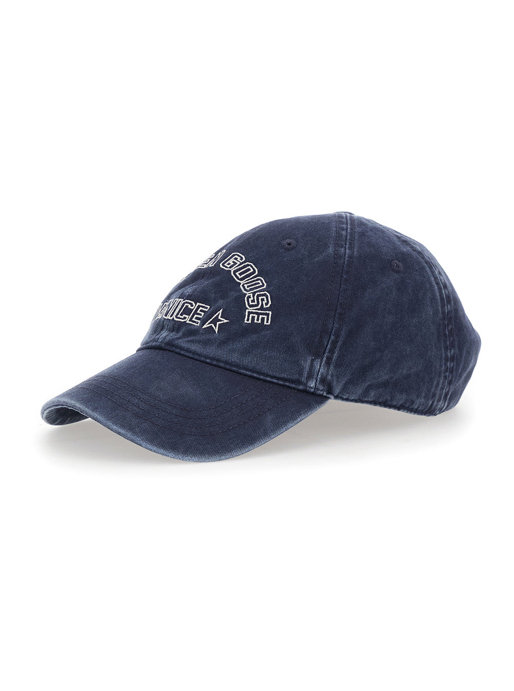 Golden Goose Men Hat Cotton Logo White With Logo And 100% Cotton Blue Unisex GOLDEN GOOSE