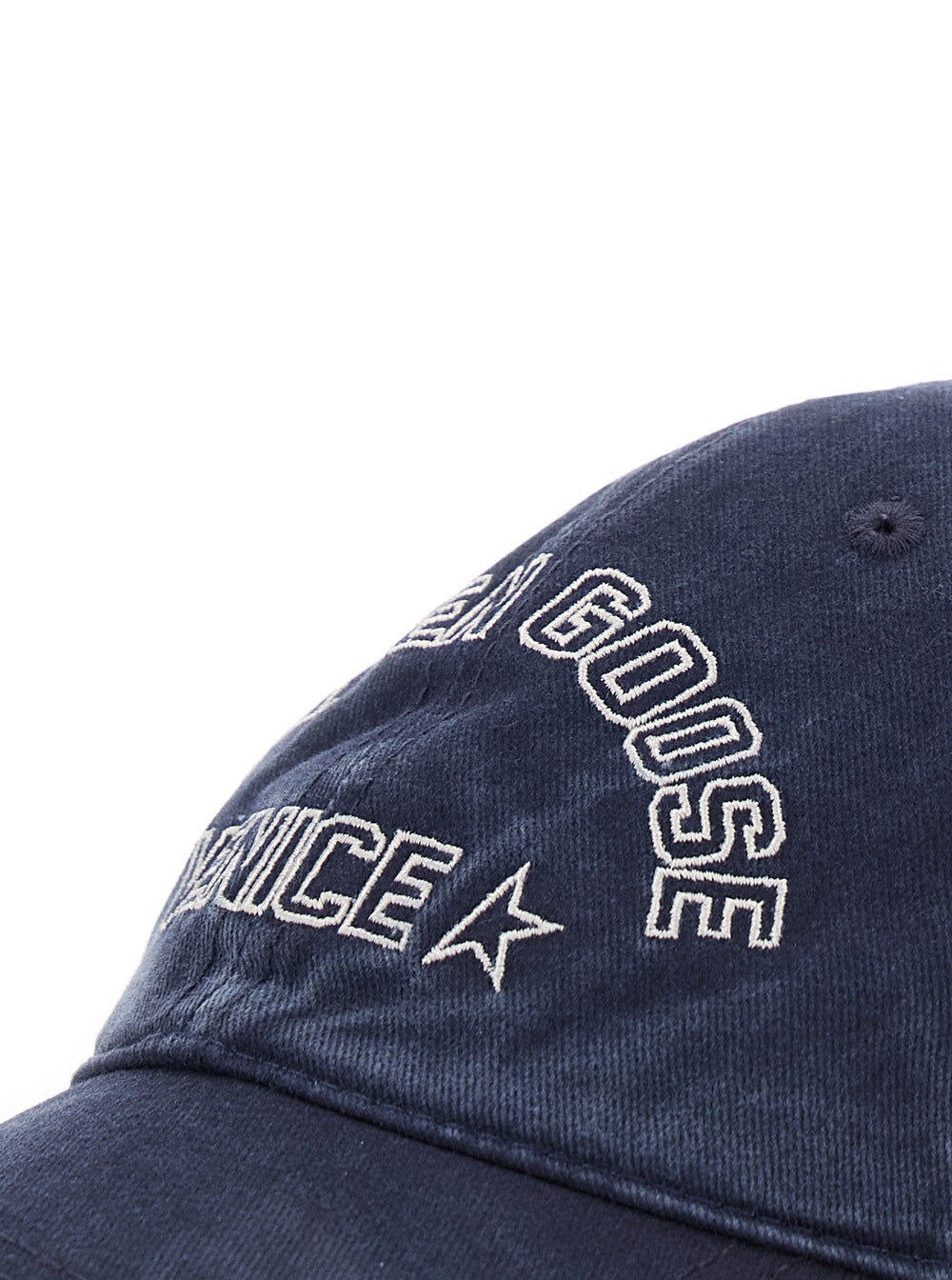 Golden Goose Men Hat Cotton Logo White With Logo And 100% Cotton Blue Unisex GOLDEN GOOSE