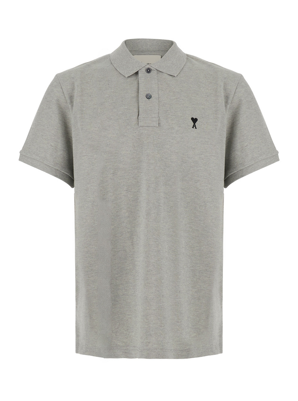 Ami Paris Men Polo Shirt With Ami De Coeur Contrast And Black Cotton Fabric For Men AMI PARIS