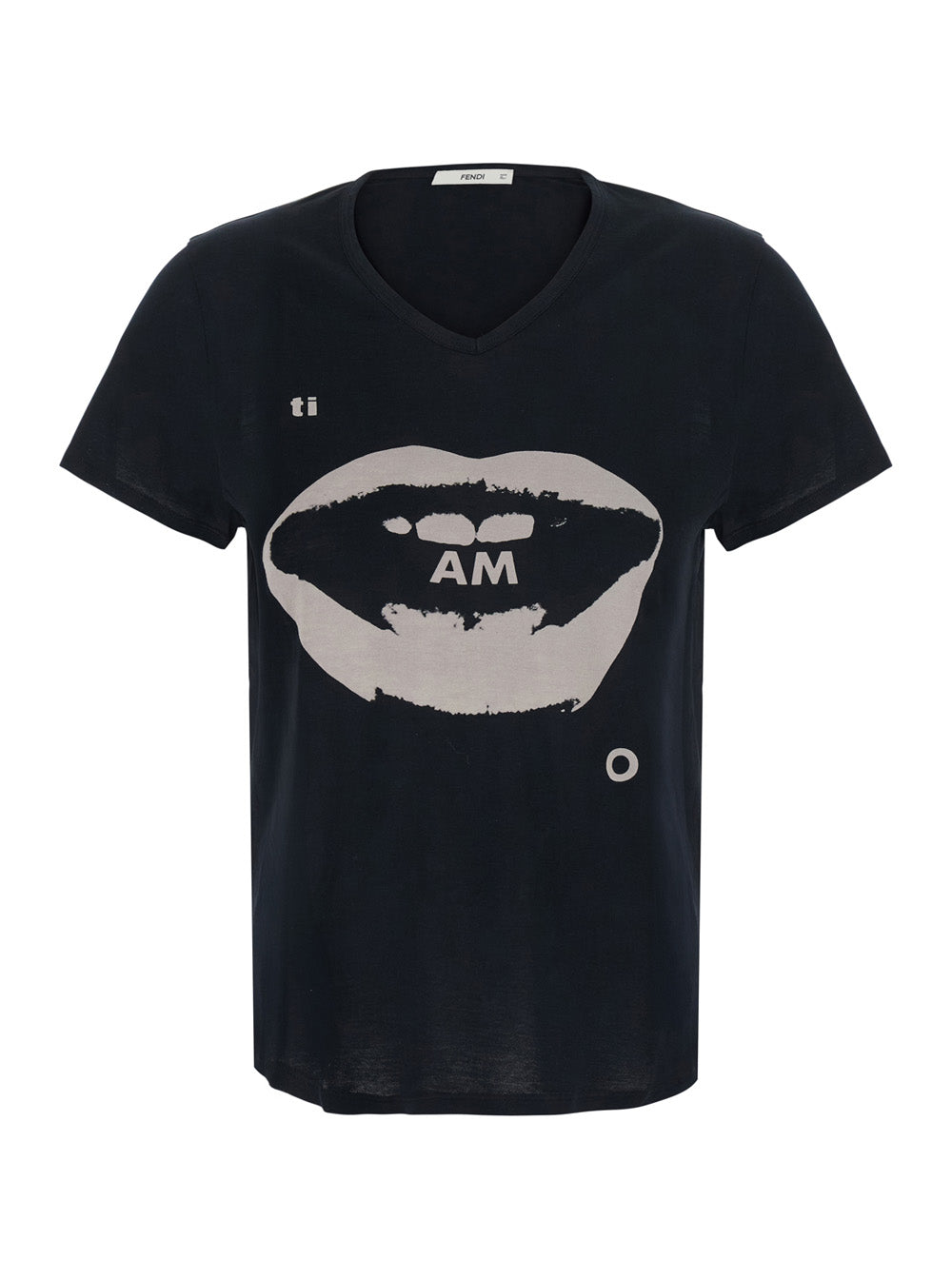 Fendi Women 'Ti Amo' Black T-Shirt With Front Print In Cotton For Women FENDI