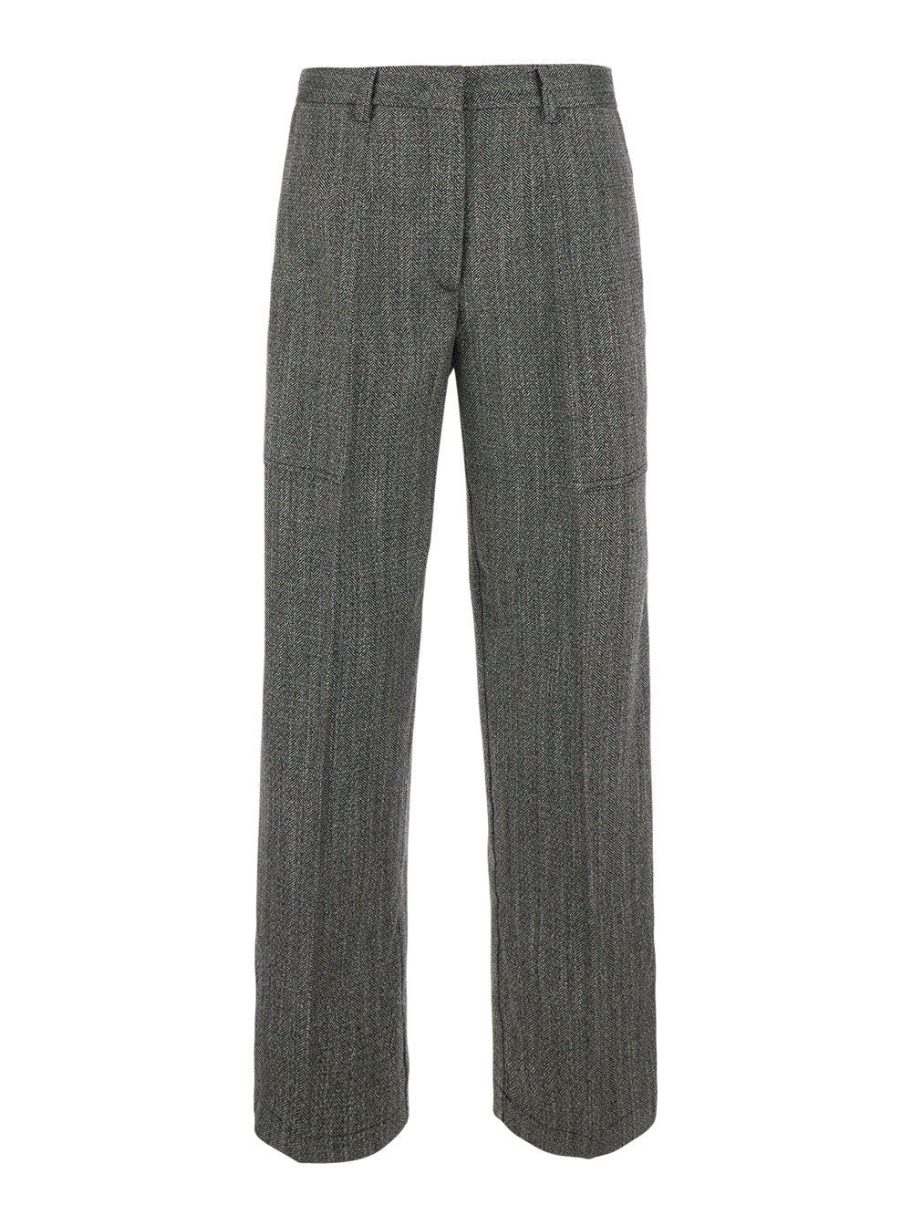 Forte_Forte Women Gray Pants With All-Over Chevron Motif In Viscose Blend For Women FORTE FORTE