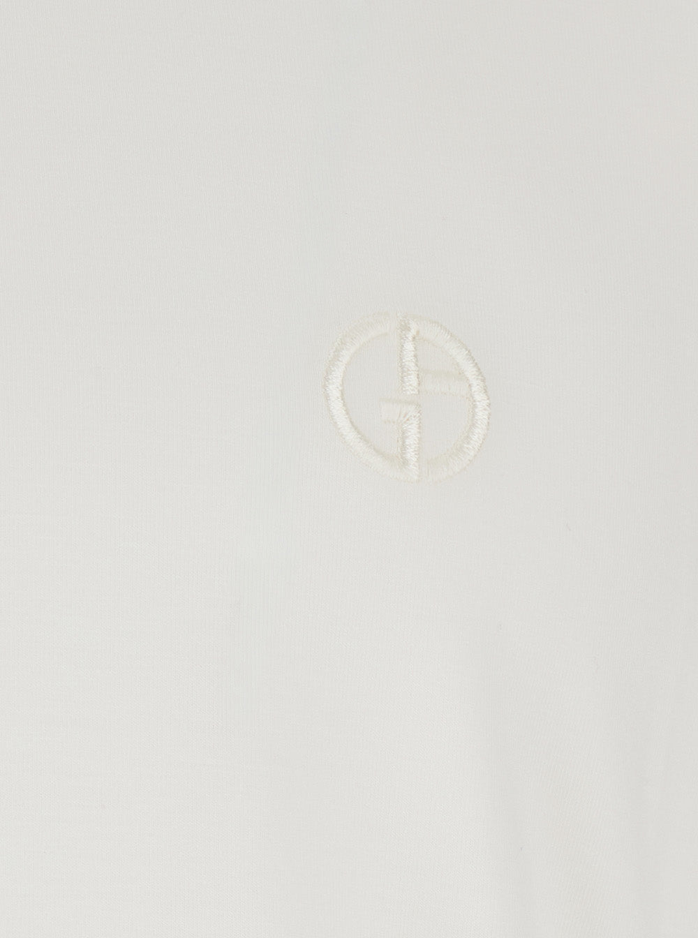Giorgio Armani Men T-Shirt Jersey Bamboo Crew Neck With Chest Embroidery And Short Sleeves In White Men GIORGIO ARMANI