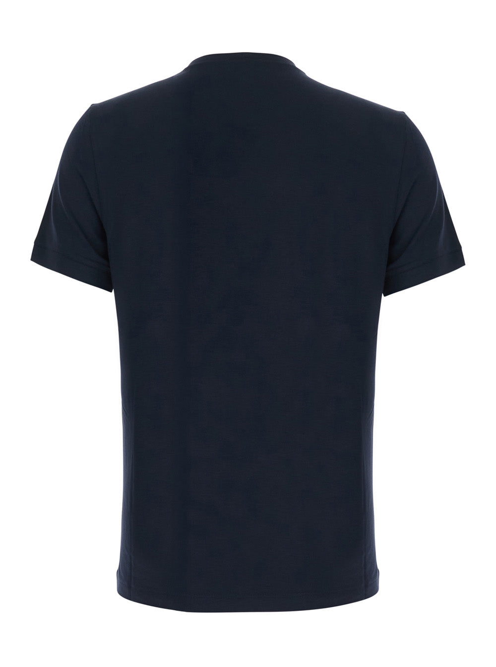 Giorgio Armani Men Crew Neck T-Shirt With Chest Embroidery And Long Sleeves In Blue Cotton For Men GIORGIO ARMANI